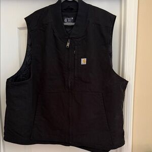 Carhartt Black Utility Quilted Work Vest with Chest Logo